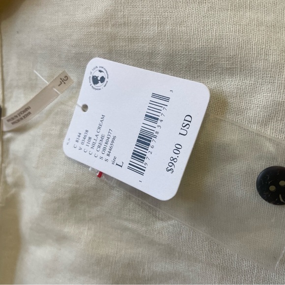 Free People Vanilla,cream,white long linen,dress, cardigan,vest,duster,Large,NWT - Picture 4 of 7